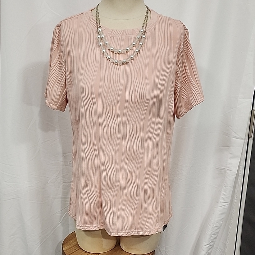 Micoson Blush Pink Textured Blouse Size Large